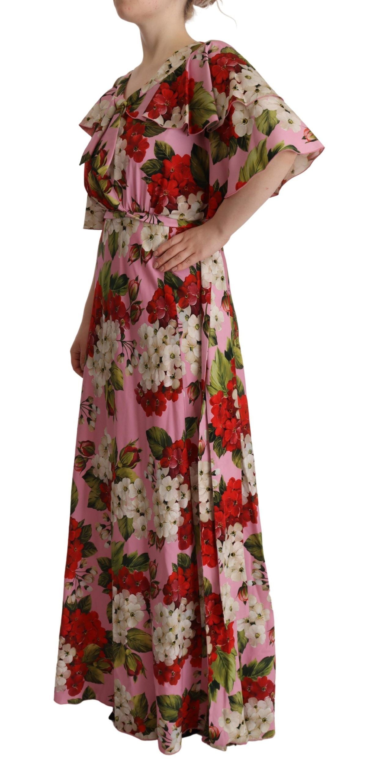 Bezauberndes Maxikleid aus Seide mit Blumenmuster