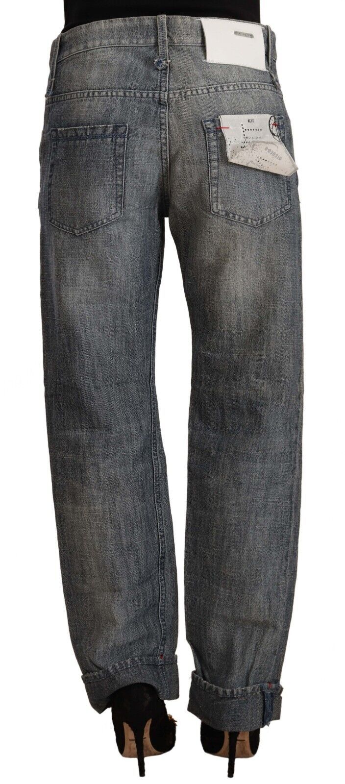 Schicke, grau verwaschene Straight Cut Jeans