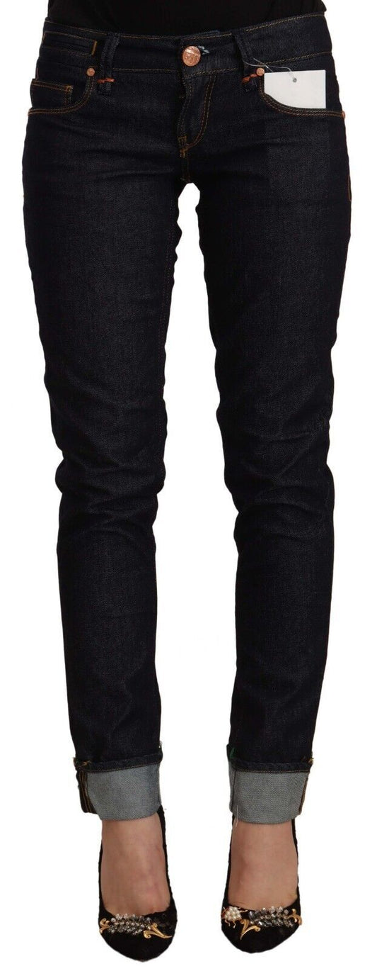 Schicke Skinny Jeans mit niedriger Taille in Schwarz