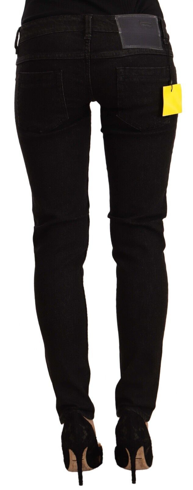 Sleek Skinny Low Waist Black Jeans