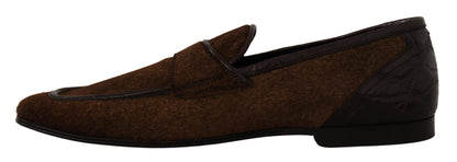 Elegante Loafer aus braunem Kaimanleder