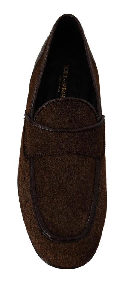 Elegante Loafer aus braunem Kaimanleder