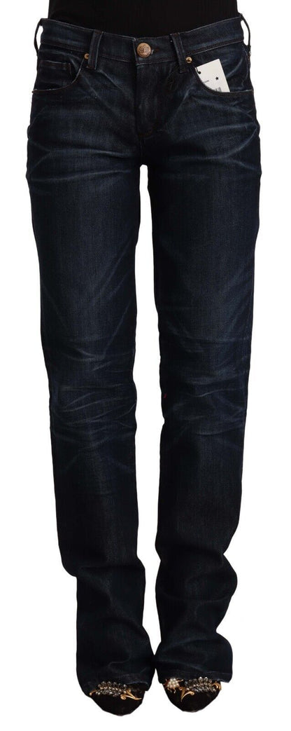 Schicke dunkelblaue Jeans mit mittlerer Taille