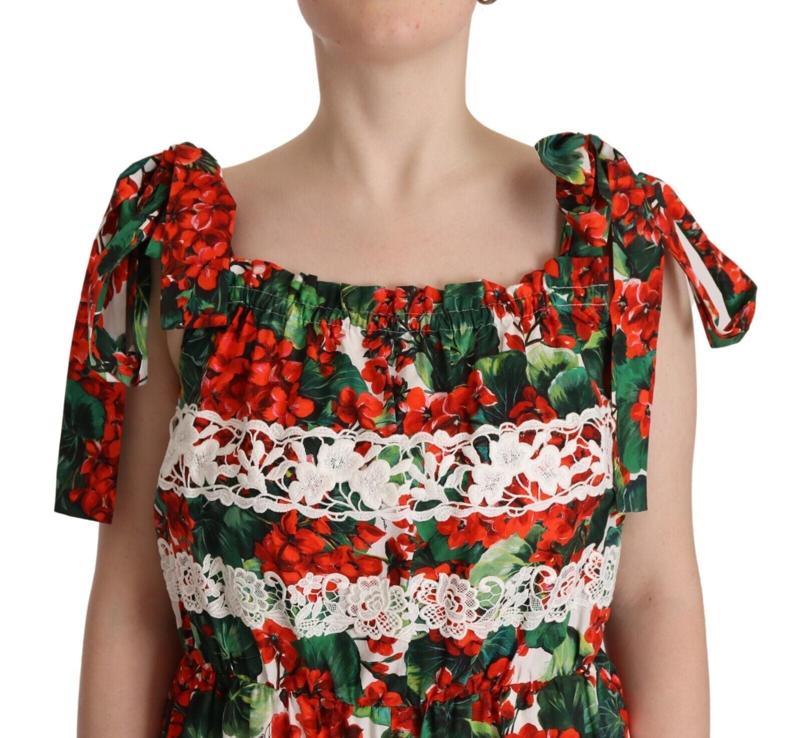 Mehrfarbiges Maxikleid mit Blumenmuster