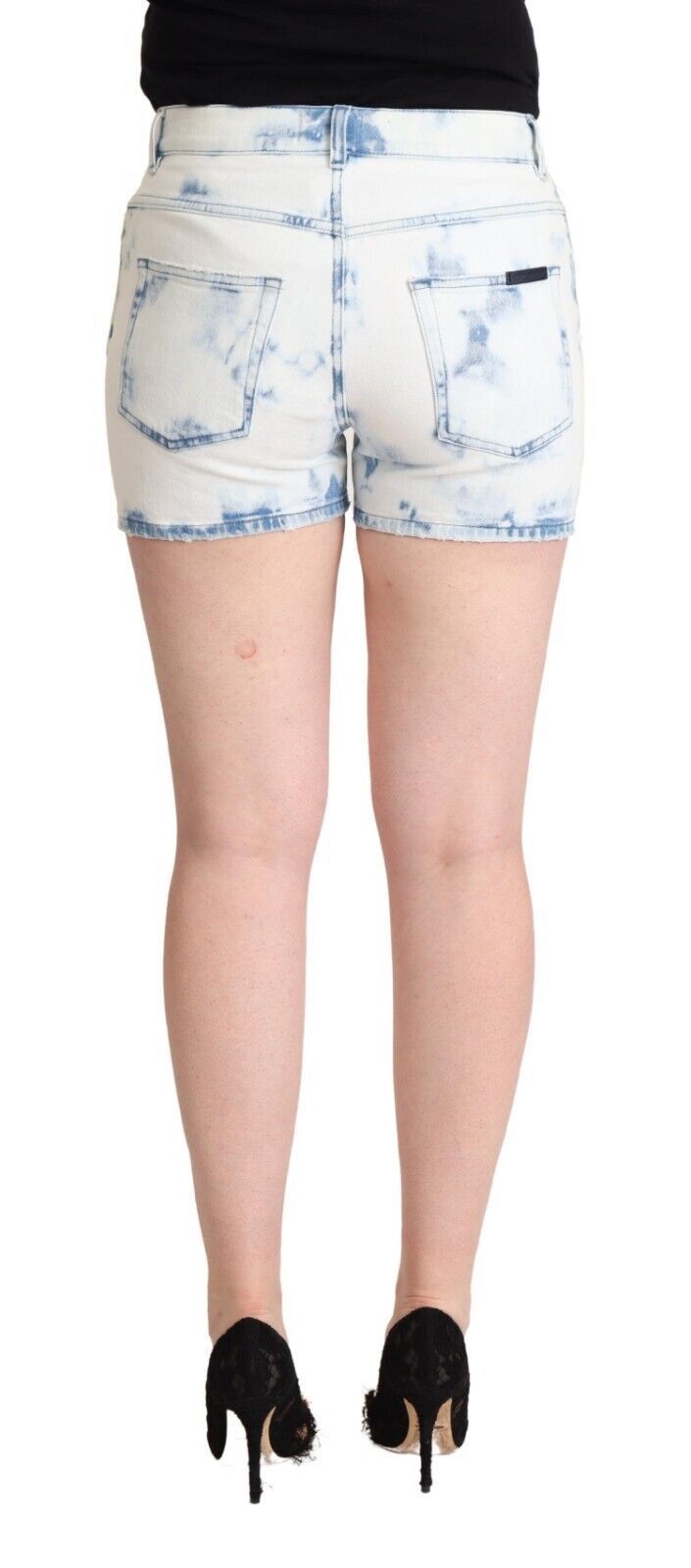 Schicke weiße Denim-Shorts mit mittlerer Taille