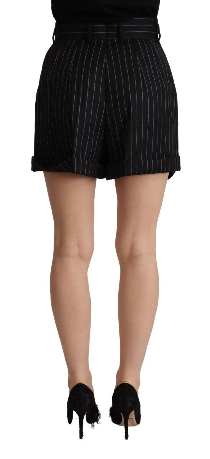 Elegante gestreifte Bermudashorts mit hoher Taille