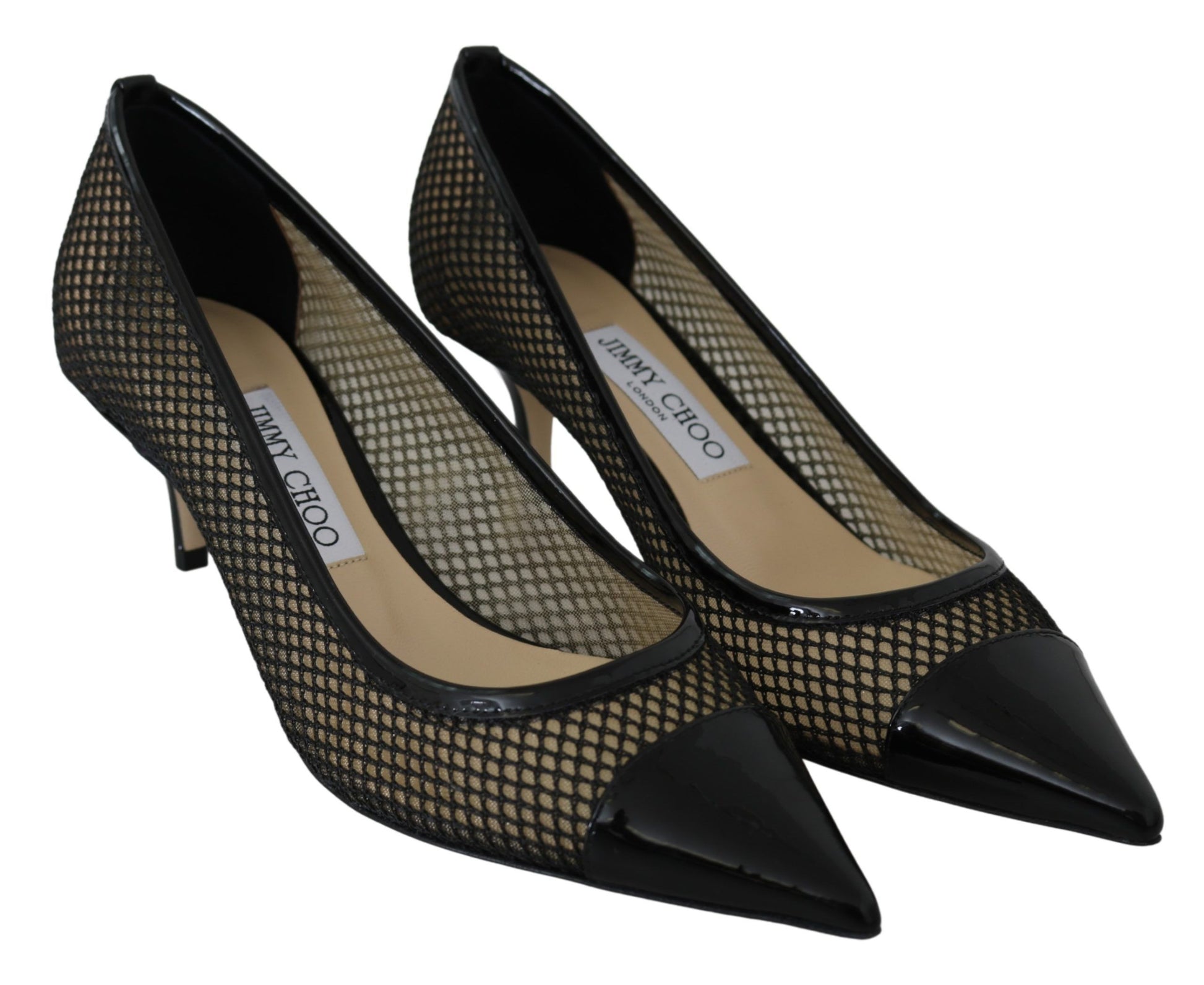 Schicke spitze Pumps aus Lack-Mesh