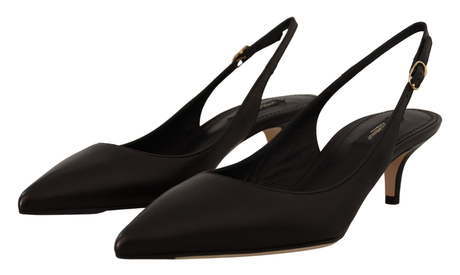 Elegante schwarze Slingbacks aus Leder