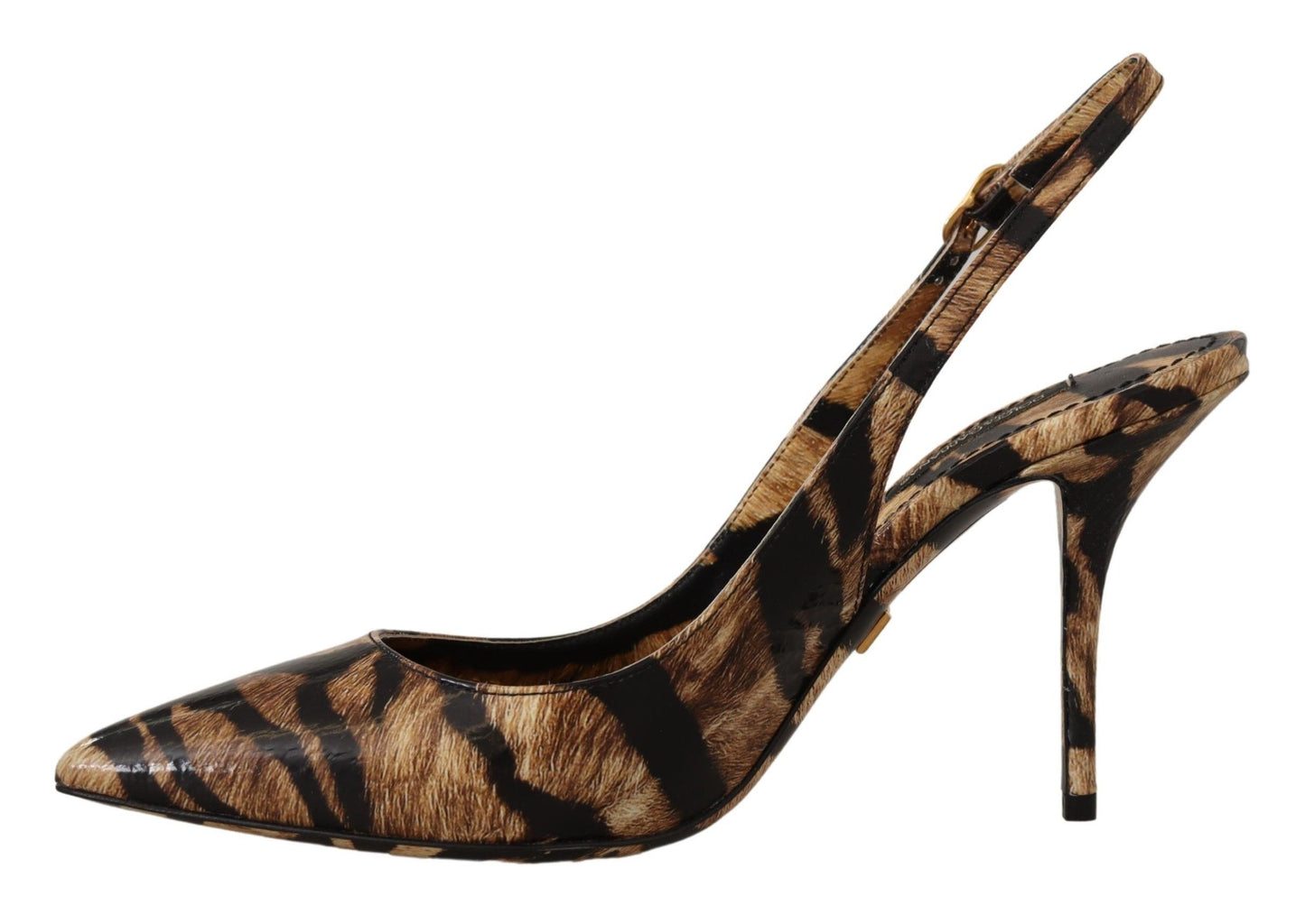 Pumps mit Slingback-Absatz und Tigermuster