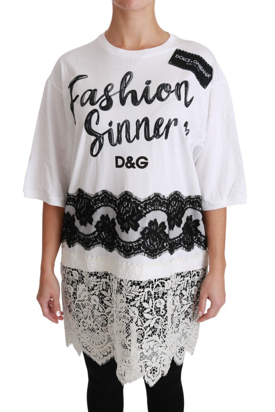 Schickes, übergroßes T-Shirt „Sinners“ von DG Fashion