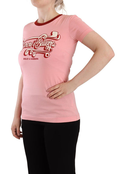 Chic Pink Logo Crew Neck Tee