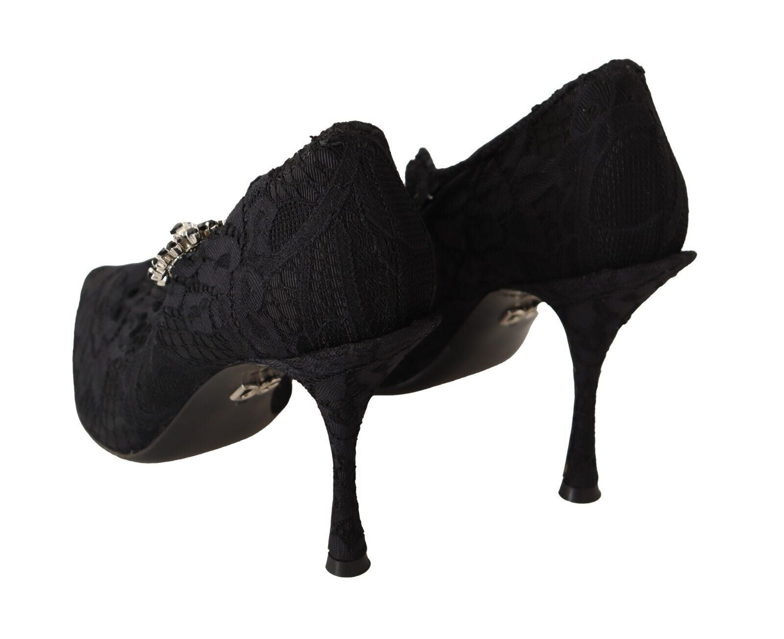 Elegante schwarze Stiletto-Pumps aus Spitze