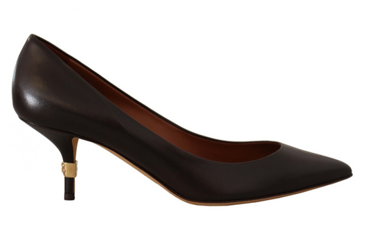 Elegante braune Leder Pumps mit Absatz