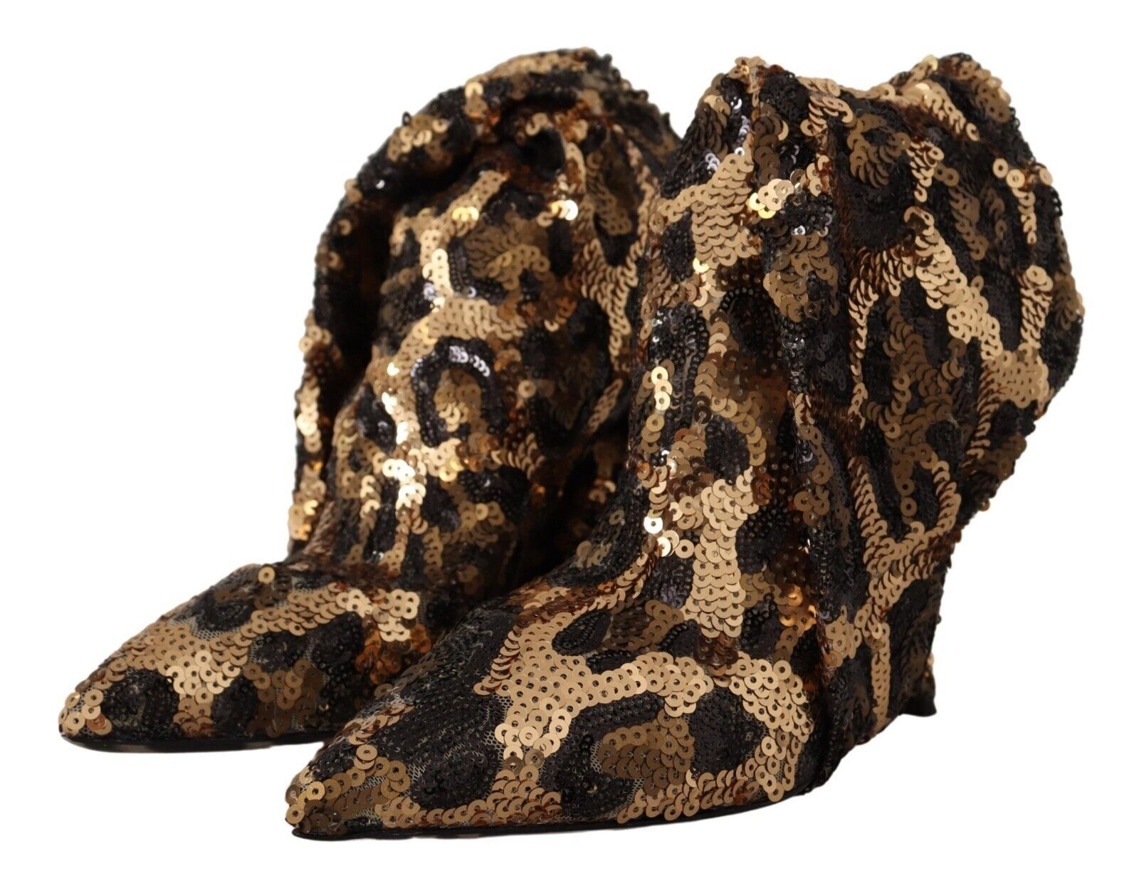 Elegante kniehohe Stiefel mit Leoparden-Pailletten