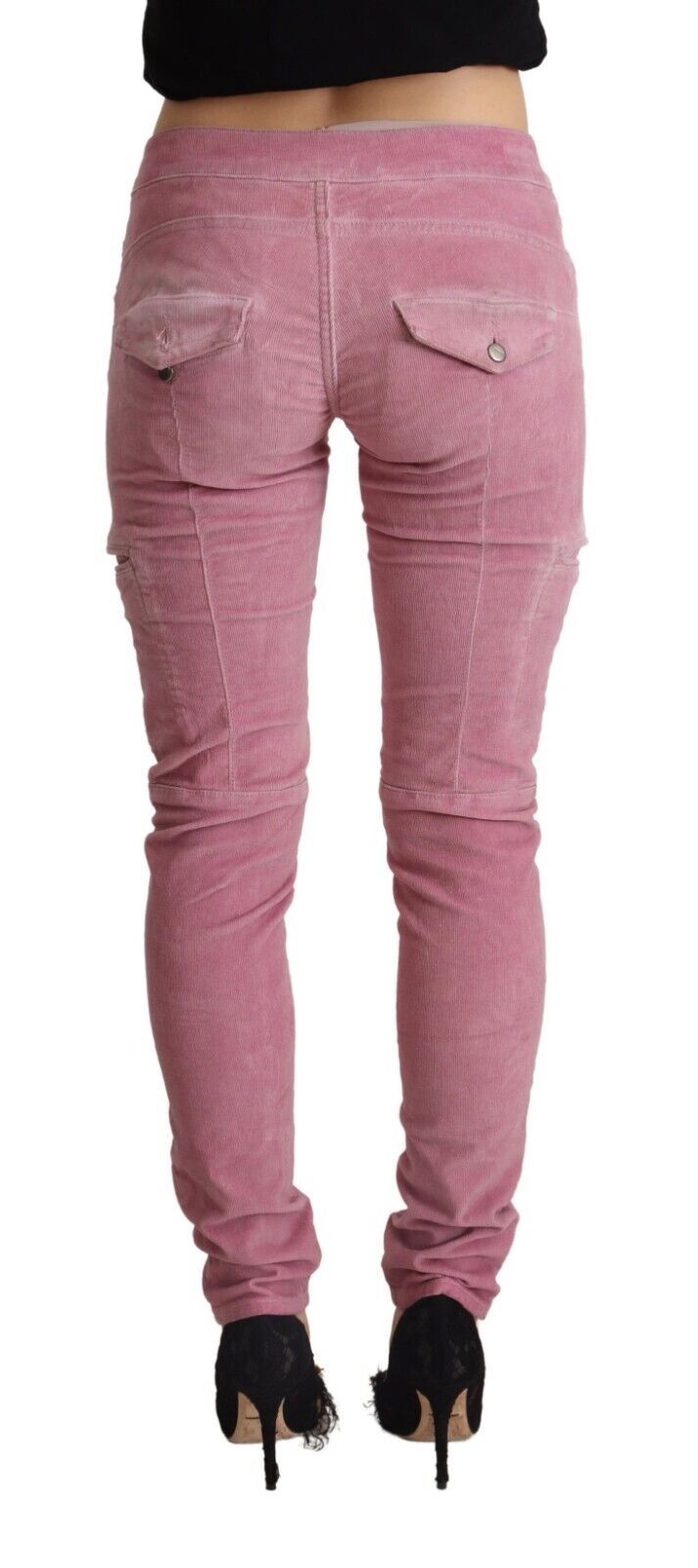 Schicke, rosa Skinny Jeans mit niedriger Taille