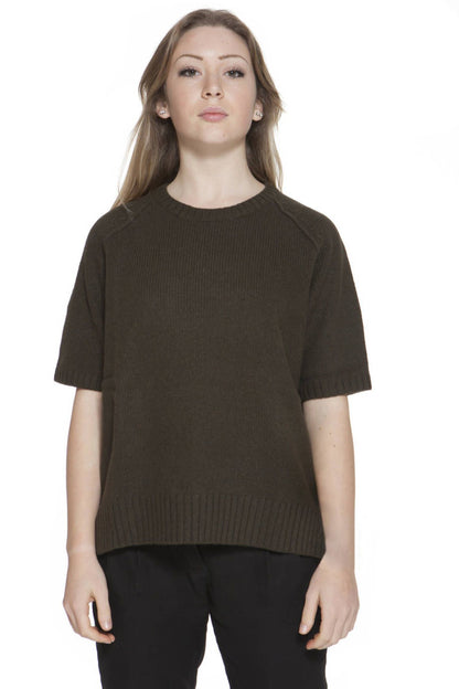 Grüner Wollpullover für Damen