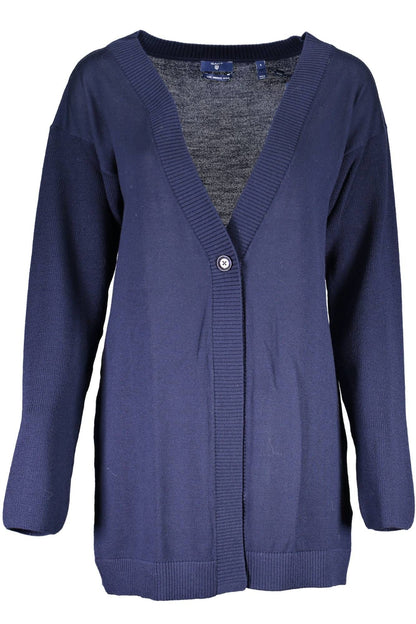 Blue Wool Women Cardigan