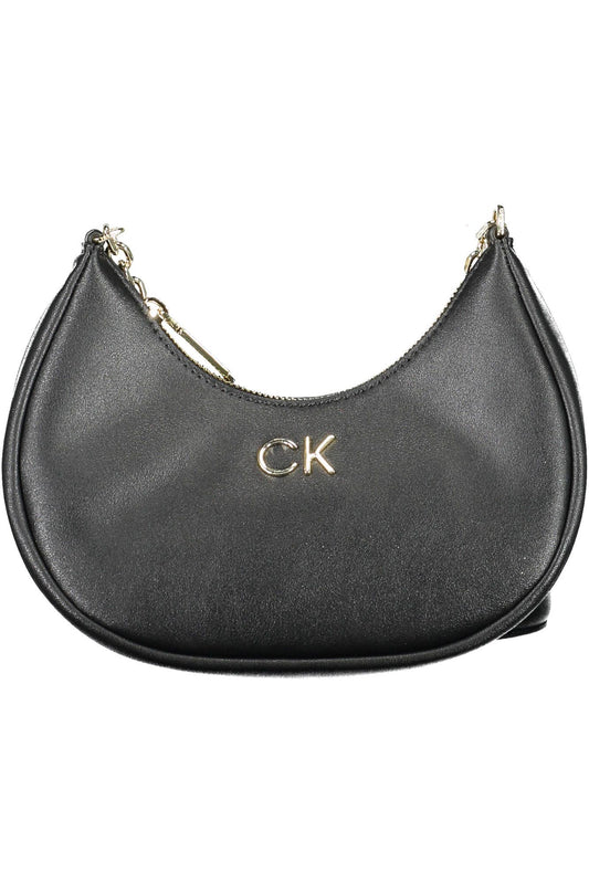 Black Polyester Women Handbag