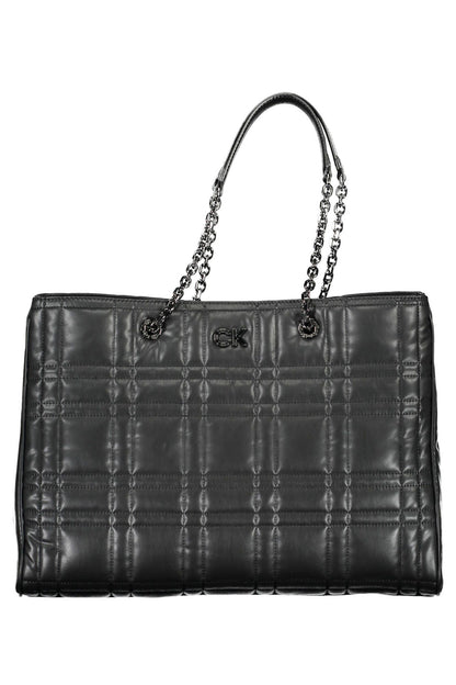 Black Polyester Women Handbag