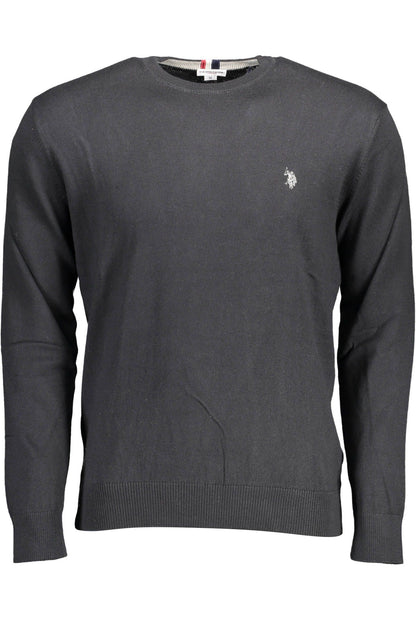 Black Cotton Men Sweater