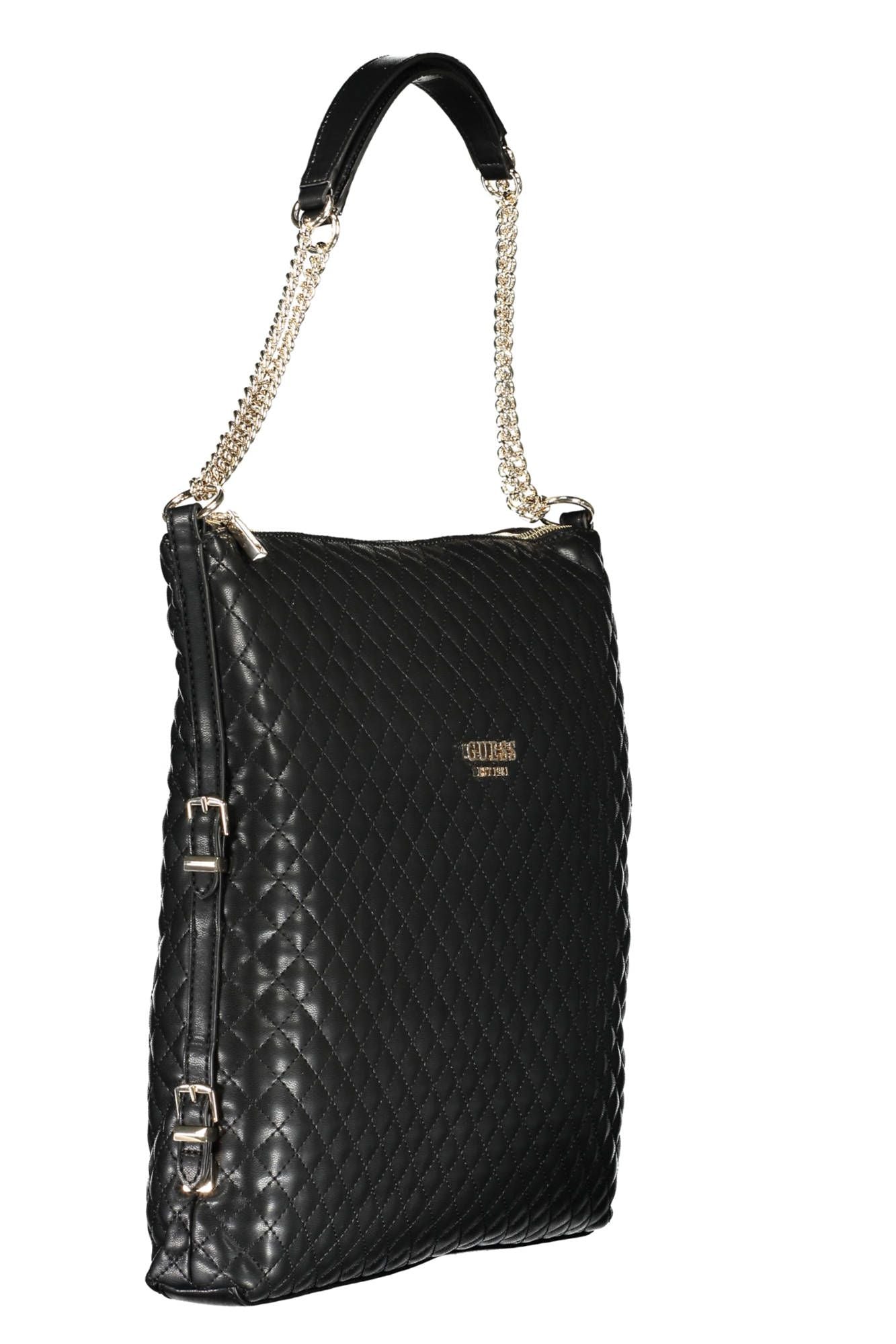 Black Polyethylene Women Handbag