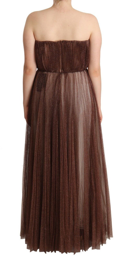 Elegantes langes Kleid in Metallic-Bronze