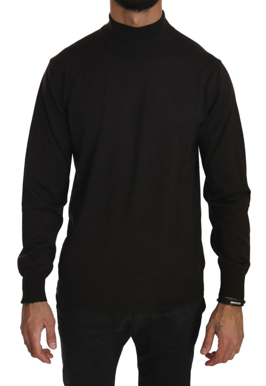 Eleganter brauner Pullover aus Schurwolle