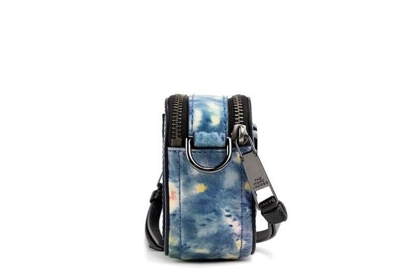 Die Snapshot Tasche Aquarell blau bedruckte Leder Schultertasche Geldbörse