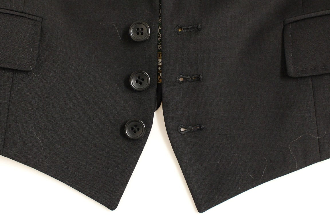 Eleganter schwarzer Blazer aus Seidenmischung mit Schaldetail auf der Rückseite