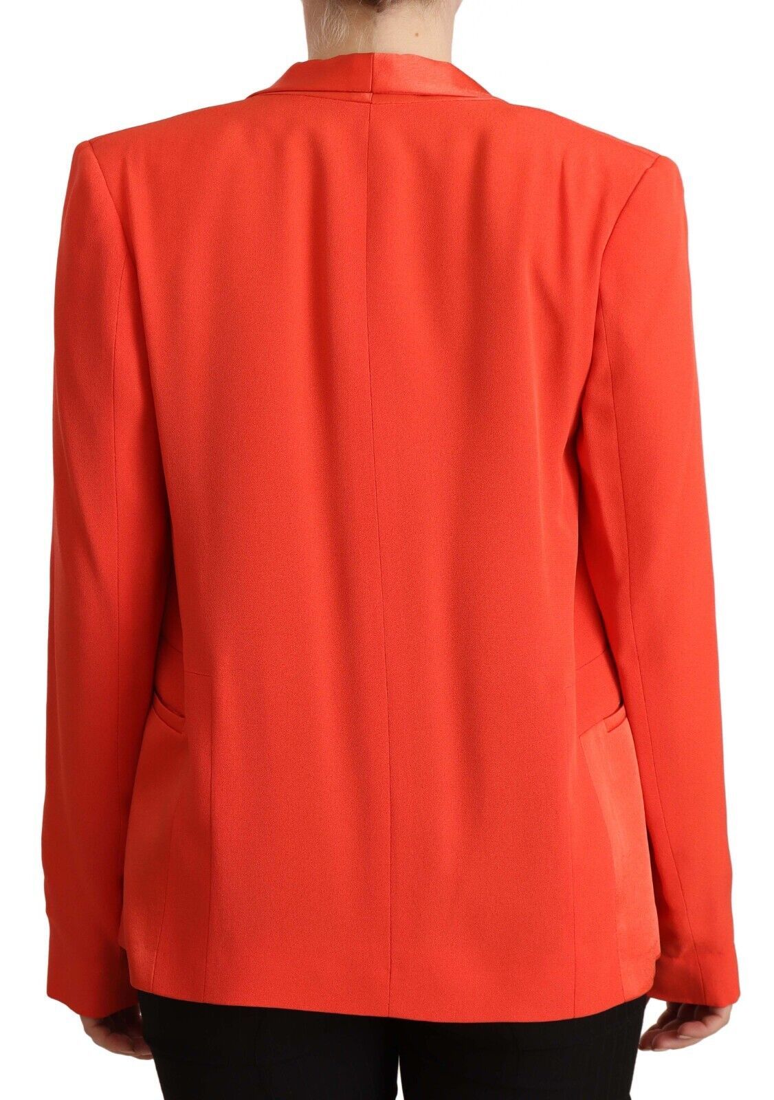 Elegante orangefarbene Manteljacke mit langen Ärmeln