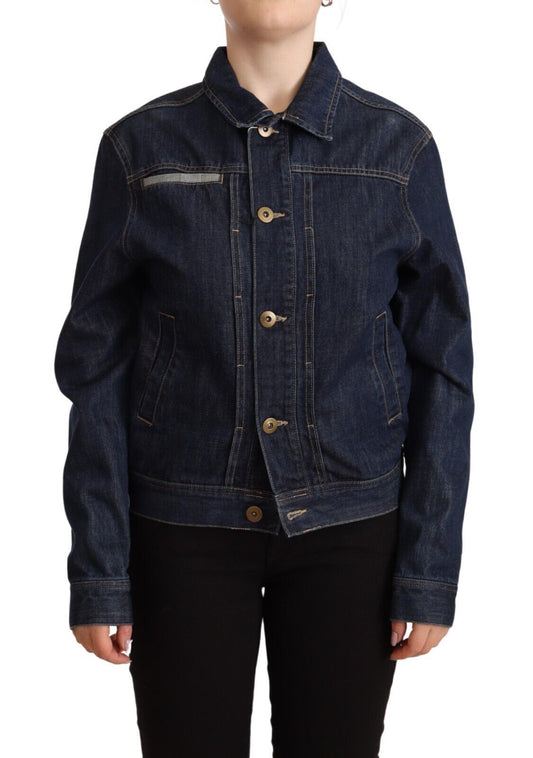 Elegante dunkelblaue Jeansjacke