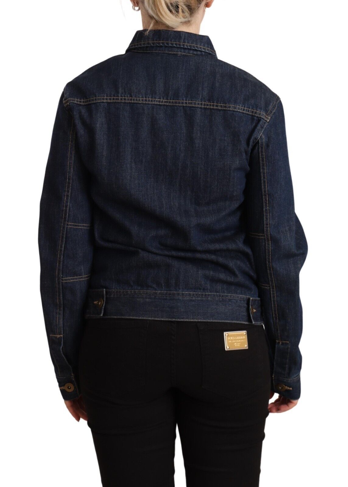 Elegante dunkelblaue Jeansjacke