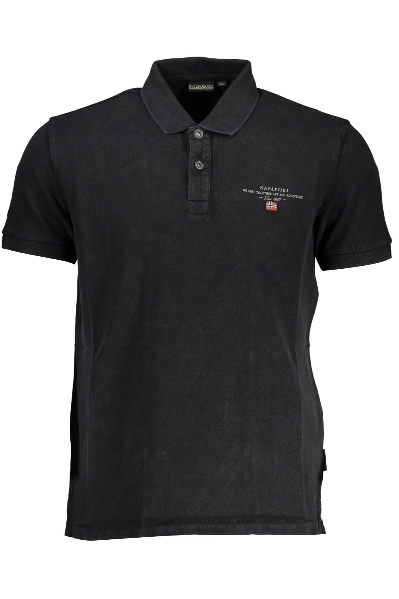 Klassisches schwarzes Poloshirt mit Stickerei