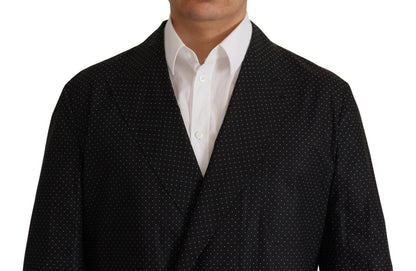 Polka Dot Slim Double-Breasted Blazer