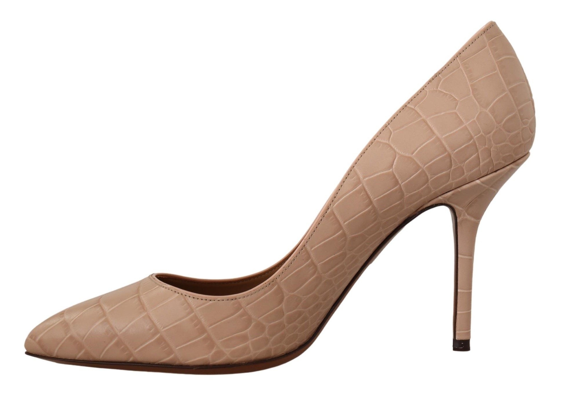 Elegante Nude Leder Pumps mit Kitten Heels