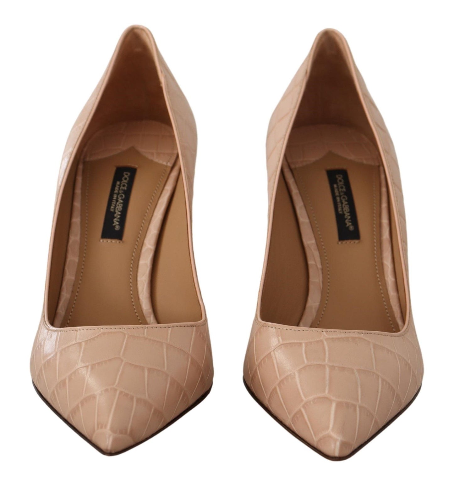 Elegante Nude Leder Pumps mit Kitten Heels