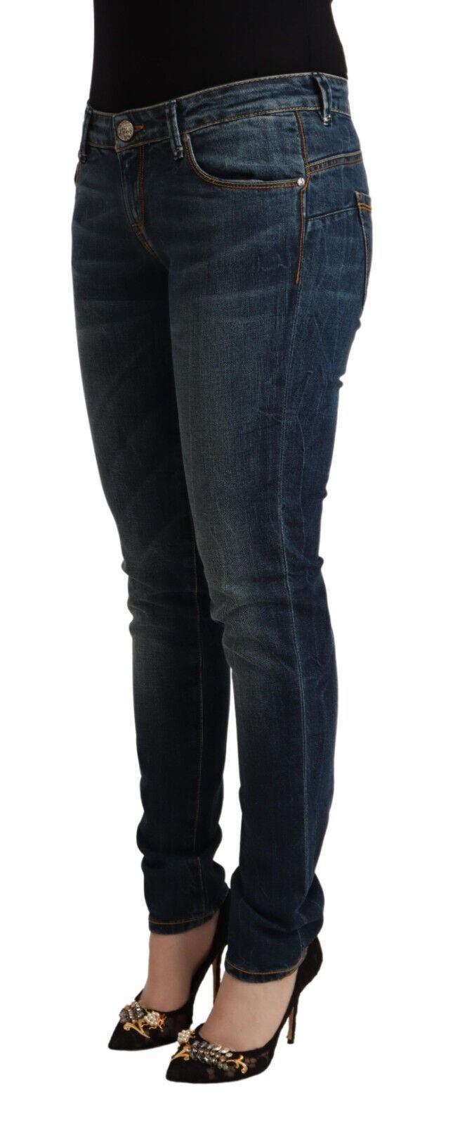 Elegant Slim Fit Low Waist Denim Jeans