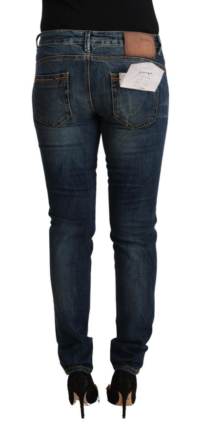 Elegant Slim Fit Low Waist Denim Jeans