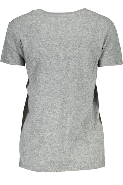 Graues Baumwoll-T-Shirt für Damen