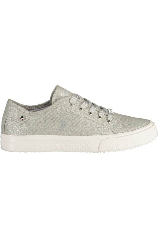 Silver Polyester Women Sneaker