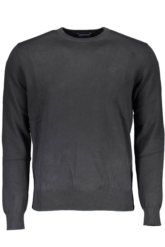 Black Cotton Men Sweater