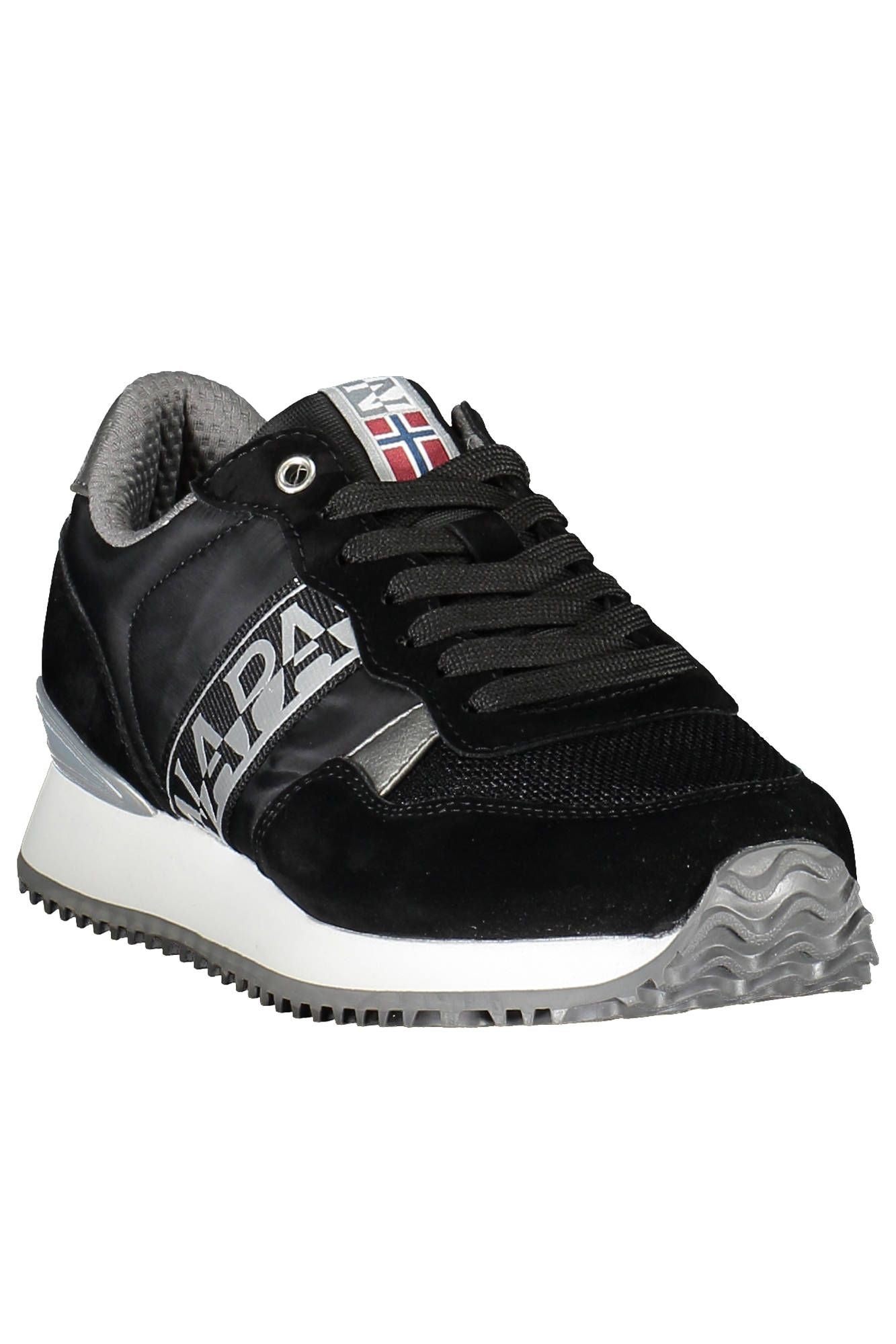 Black Polyester Women Sneaker