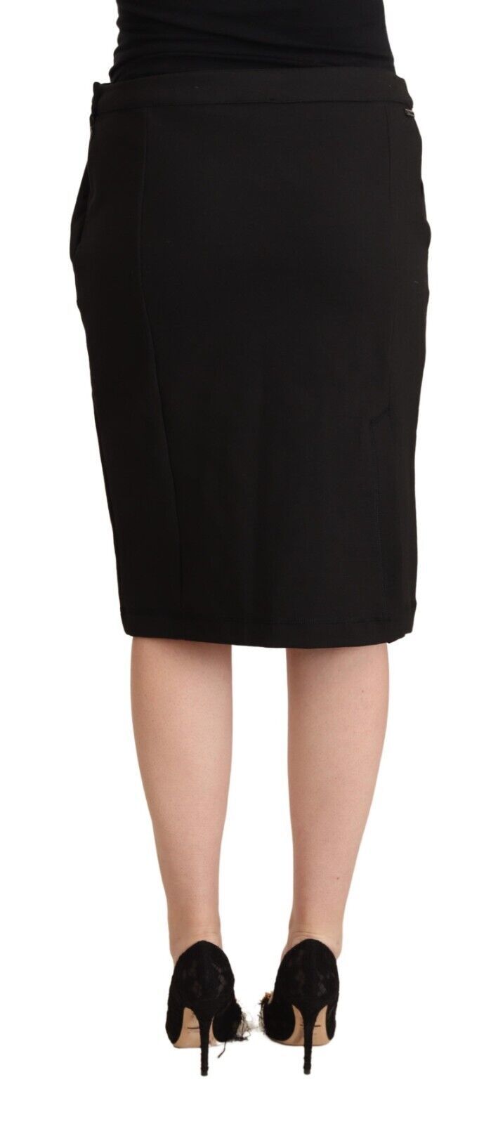 Chic Black Pencil Skirt Knee Length