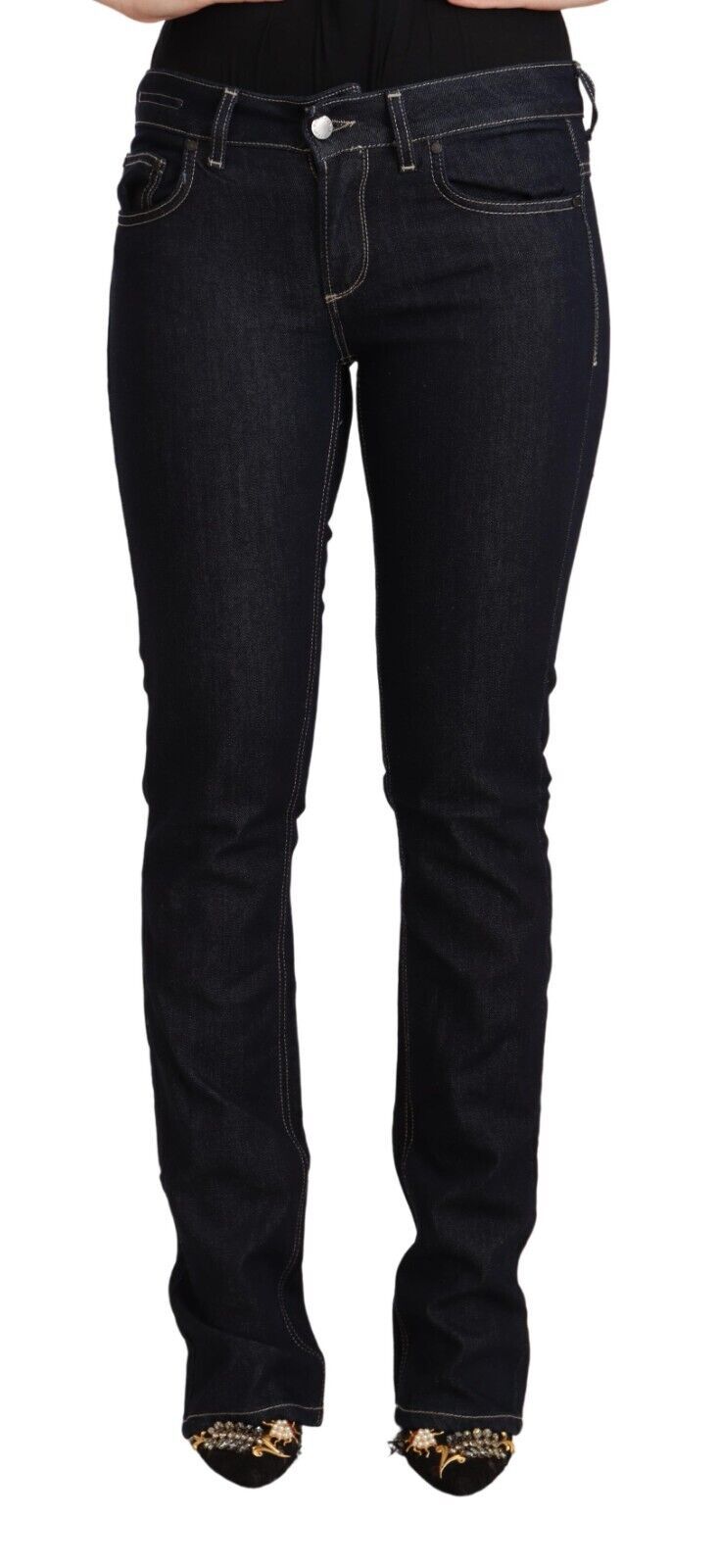 Schicke Low Waist Skinny Jeans in zeitlosem Schwarz