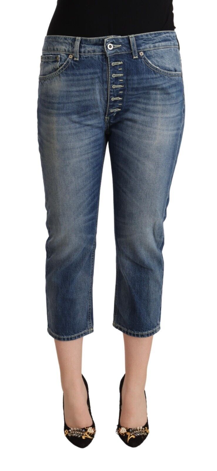 Elegante Jeans aus Baumwolldenim mit mittlerer Taille