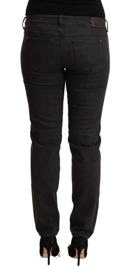 Schicker schwarzer Skinny-Jeansstoff mit niedriger Taille