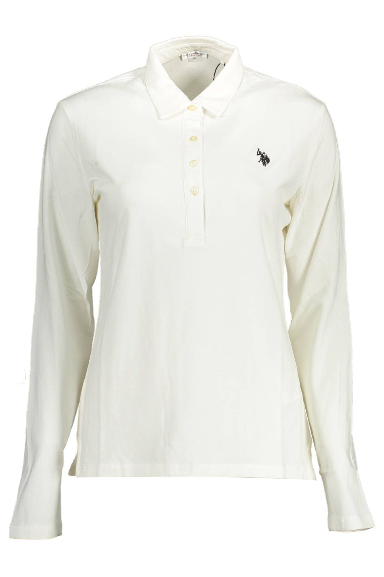 White Cotton Women Polo Shirt