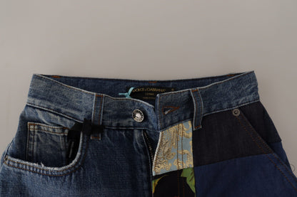 Entspannte Jeans aus Patchwork-Jacquard-Denim