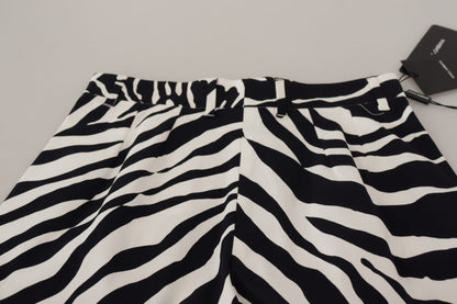 Hotpants mit mittelhohem Bund und Zebra-Print