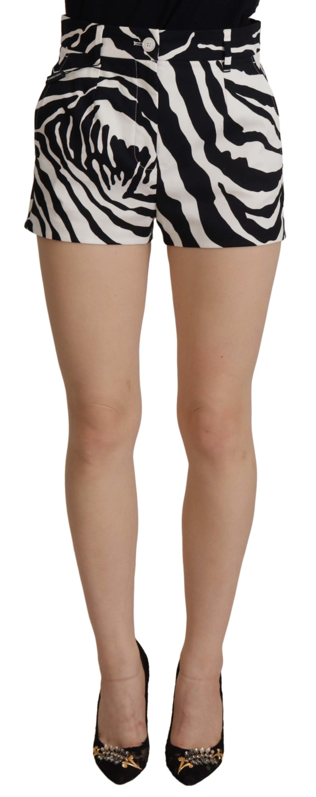 Hotpants mit mittelhohem Bund und Zebra-Print